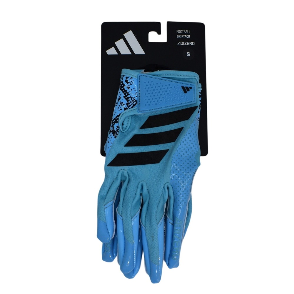 adidas Adizero GripTack Palm Football Gloves Blue Black Men's Size Small NEW